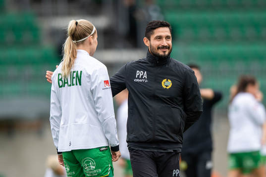 Hammarbys Eva Nyström och tränare Pablo Pinones-Arce