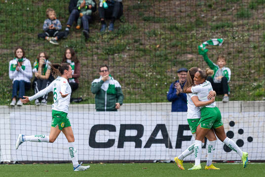 Hammarbys Simone Boye Sørensen , Vilde Hasund och Madelen