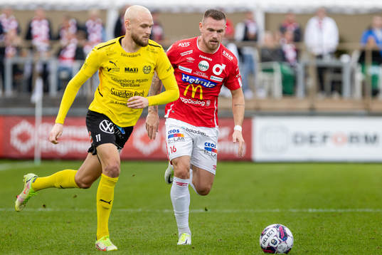 Mjällbys Adam Ståhl och Degerfors Rasmus Örqvist