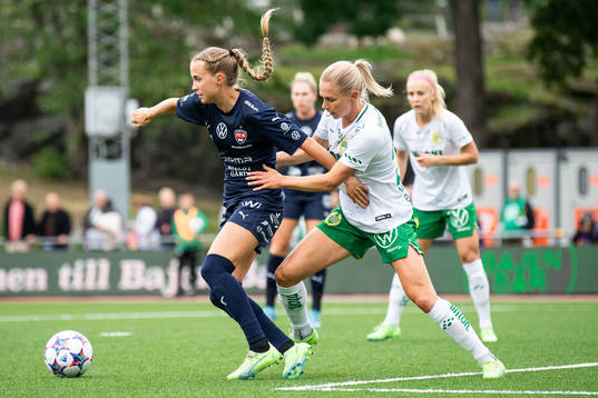 FC Rosengårds Fiona Brown och Hammarbys Jonna Andersson