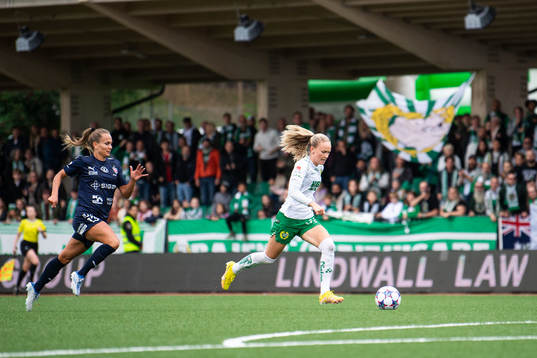 FC Rosengårds Frederikke Thögersen och Hammarbys Matilda