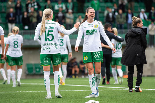 Hammarbys Elsa Karlsson och Simone Boye Sørensen jublar