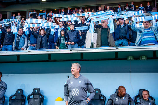 Malmö FFs tränare Åge Hareide innan fotbollsmatchen i