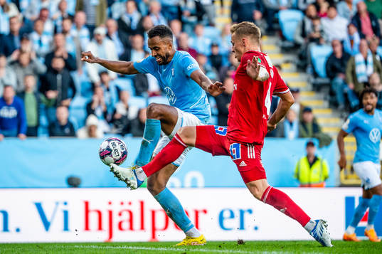 Malmö FFs Isaac Kiese Thelin och IFK Norrköpings Marco