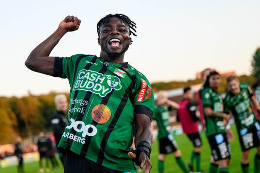 Varbergs Gideon Mensah jublar