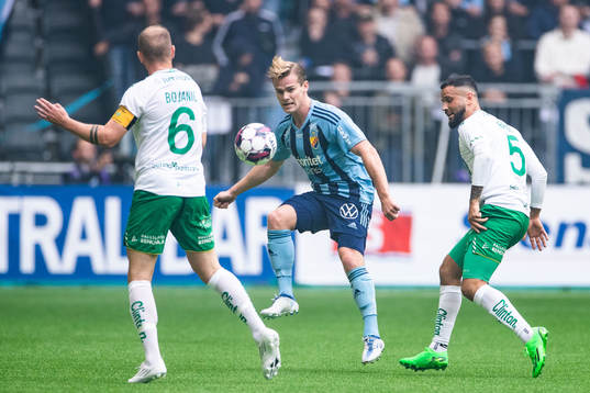Djurgårdens Hampus Finndell och Hammarbys Darijan Bojanic