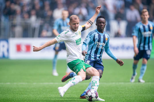 Hammarbys Darijan Bojanic och Djurgårdens  Amadou Doumbouya