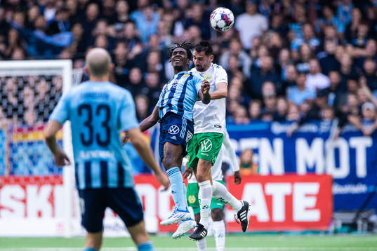 Djurgårdens Joel Asoro och Hammarbys Loret Sadiku