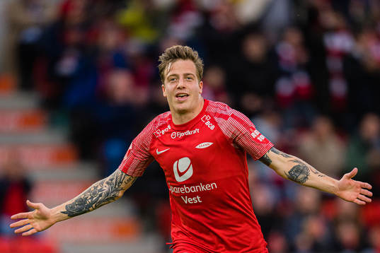 Frederik Lindbøg Børsting of Brann celebrates