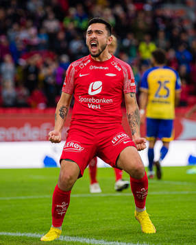 Niklas Fernando Nygaard Castro of Brann celebrates