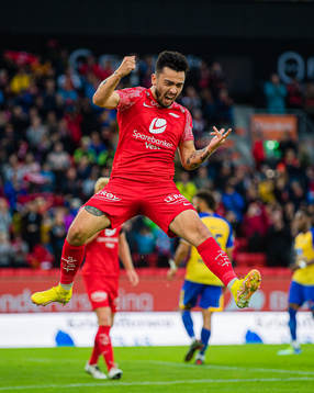 Niklas Fernando Nygaard Castro of Brann celebrates