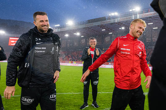 Eirik Horneland, head coach of Brann, and Sivert Heltne