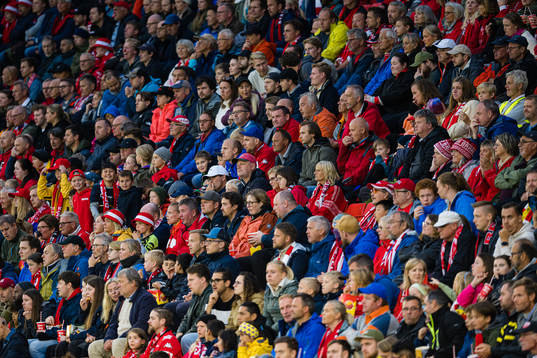 Spectators in the stands