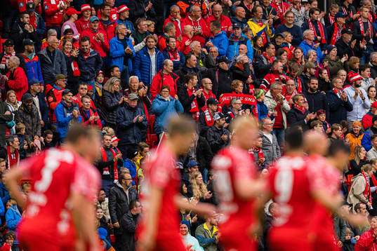 Spectators in the stands celebrates