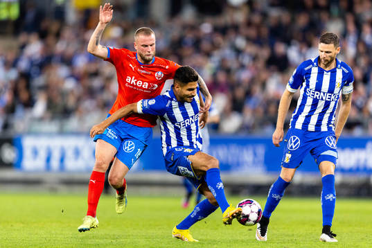 Helsingborgs Alexander Faltsetas och IFK Göteborgs Hosam