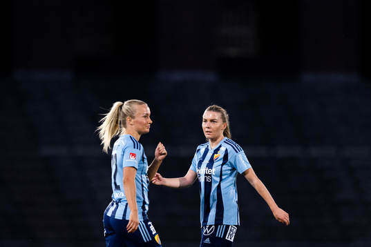 Djurgårdens Tove Almqvist och Ebba Hed deppar