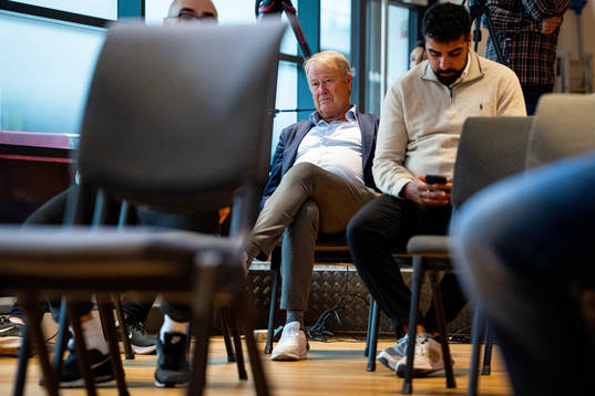Åge Hareide, head coach of Malmö FF, attends a press
