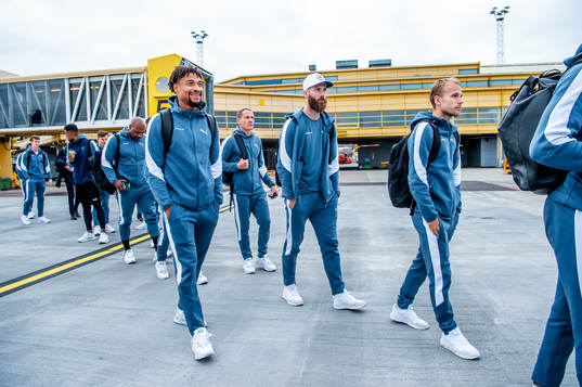 Joseph Ceesay, Jo Inge Berget and Oscar Lewicki of Malmö FF