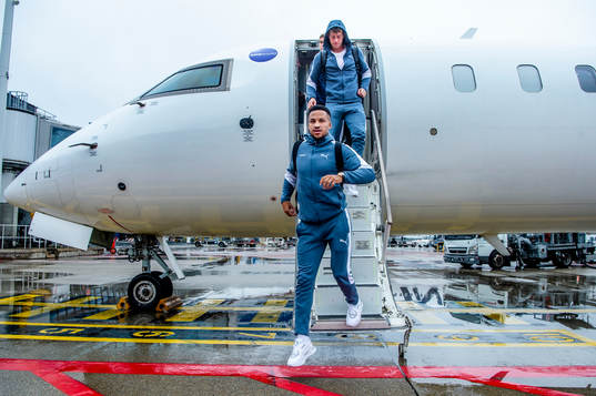 Martin Olsson and goalkeeper Viktor Andersson of Malmö FF