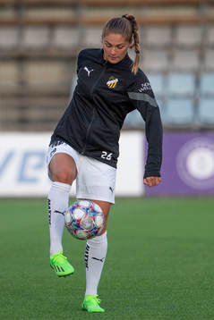 Häckens Mille Gejl innan fotbollsmatchen i Svenska Cupen