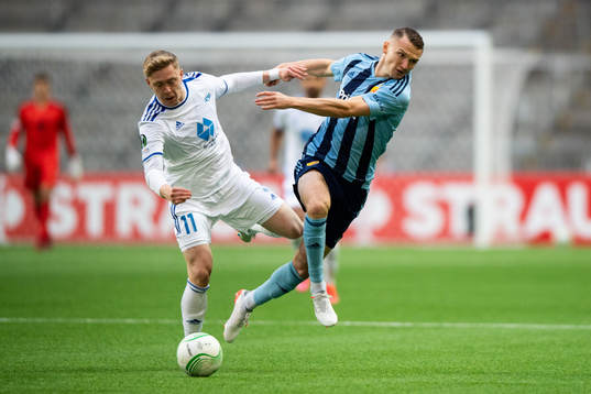 Ola Brynhildsen of Molde and Piotr Johansson of Djurgården