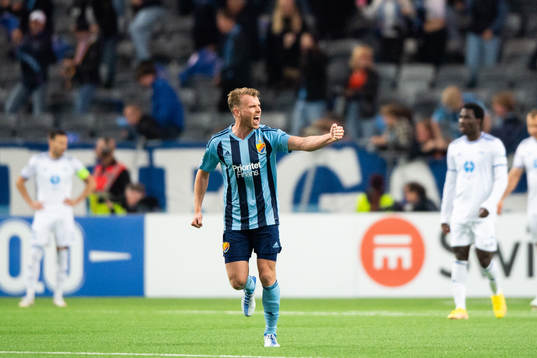Rasmus Schüller of Djurgården celebrates