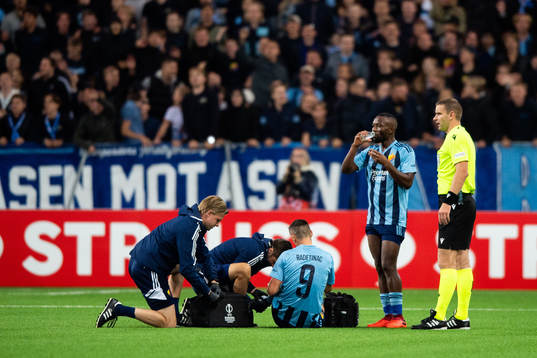 Haris Radetinac of Djurgården in pain