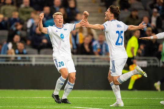 Kristian Eriksen and Emil Breivik celebrate