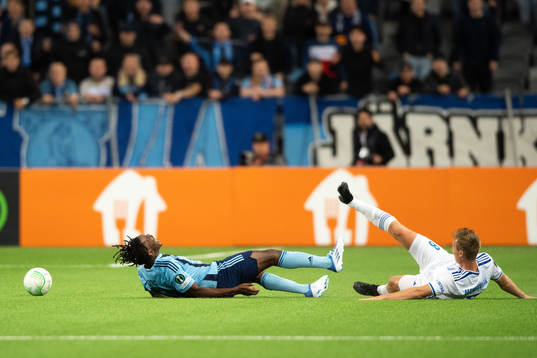 Joel Asoro of Djurgården and Sivert Mannsverk of Molde