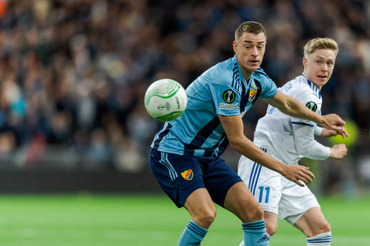 Jesper Löfgren of Djurgårdens and Ola Brynhildsen of Molde