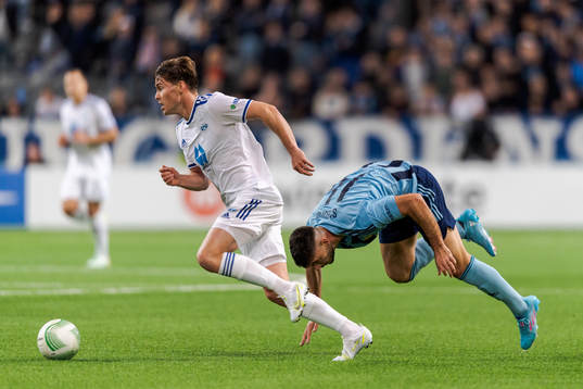 Emil Breivik of Molde and Besard Sabovic of Djurgårdens