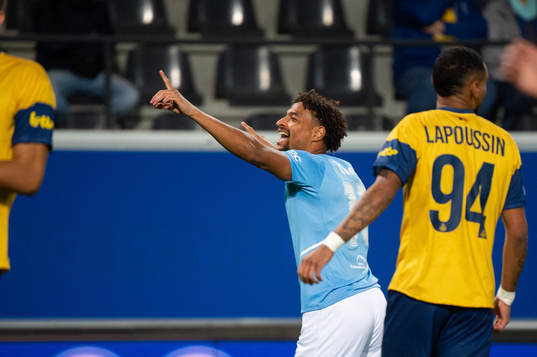 Joseph Ceesay of Malmö FF celebrates