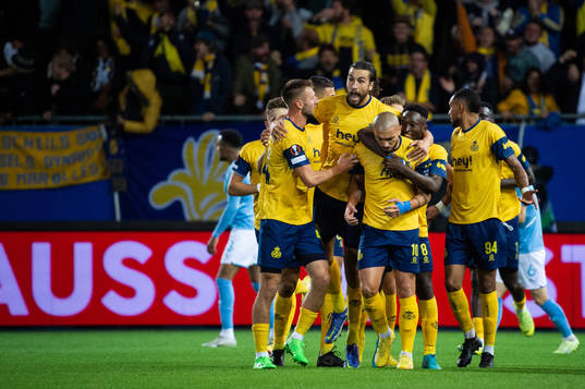 Players of of Royale Union Saint-Gilloise celebrate