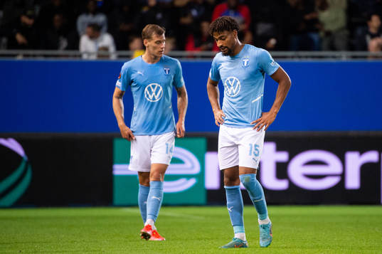 Felix Beijmo and Joseph Ceesay looks dejected