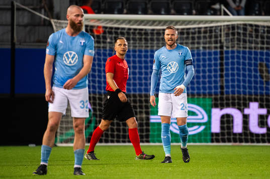 Lasse Nielsen of Malmö looks dejected