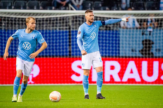 Oscar Lewicki and Lasse Nielsen of Malmö FF