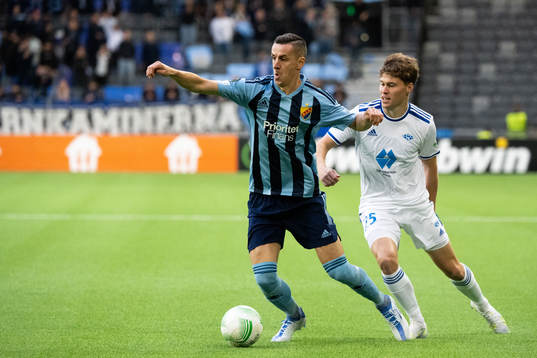 Haris Radetinac of Djurgården and Emil Breivik of Molde