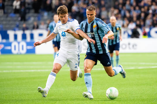 Emil Breivik of Molde and Elias Andersson of Djurgården