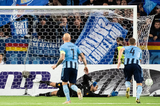 David Fofana of Molde (not in picture) scores 0-1 behind