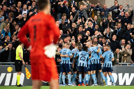 Players of Djurgården celebrate