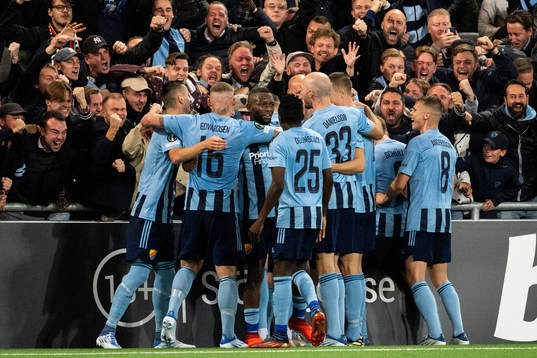 Players of Djurgården celebrate