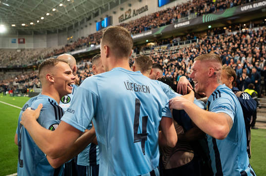 Players of Djurgården celebrate