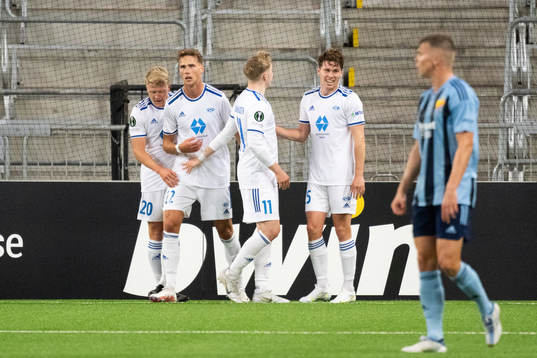 Players of Molde celebrate