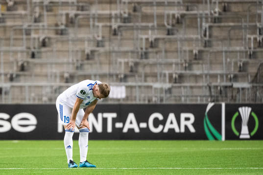Eirik Haugan of Molde looks dejected
