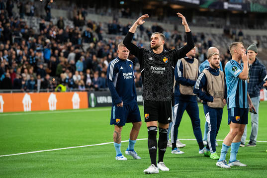 Alexandr Vasiutin of Djurgården celebrates