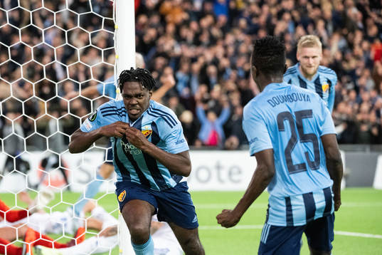 Joel Asoro of Djurgården celebrates