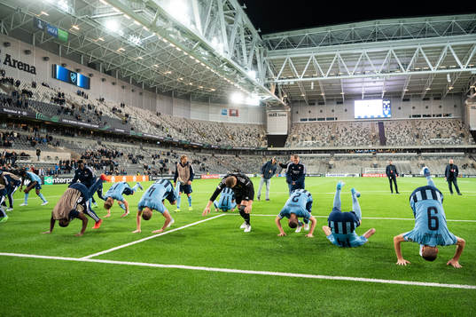 Players of Djurgården celebrate