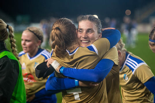 Södra Sandbys Hanna Lundell jublar