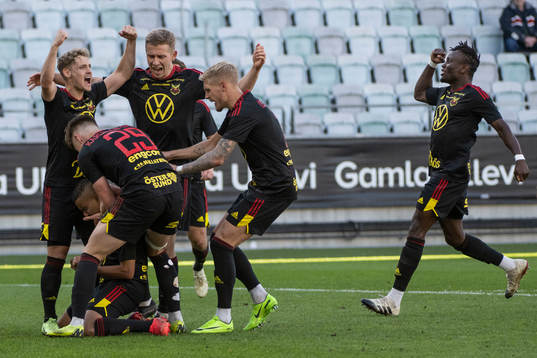 Östersunds spelare jublar