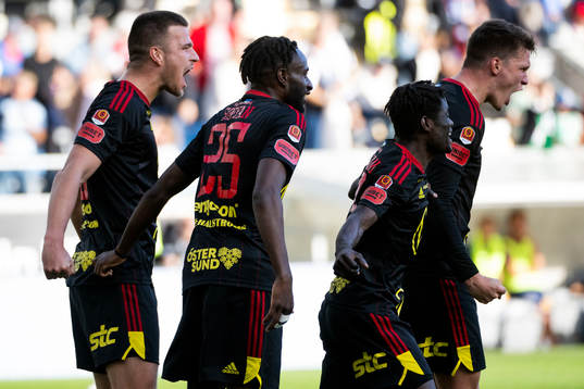 Östersunds Kristian Novak, Mansour Sinyan, Yannick